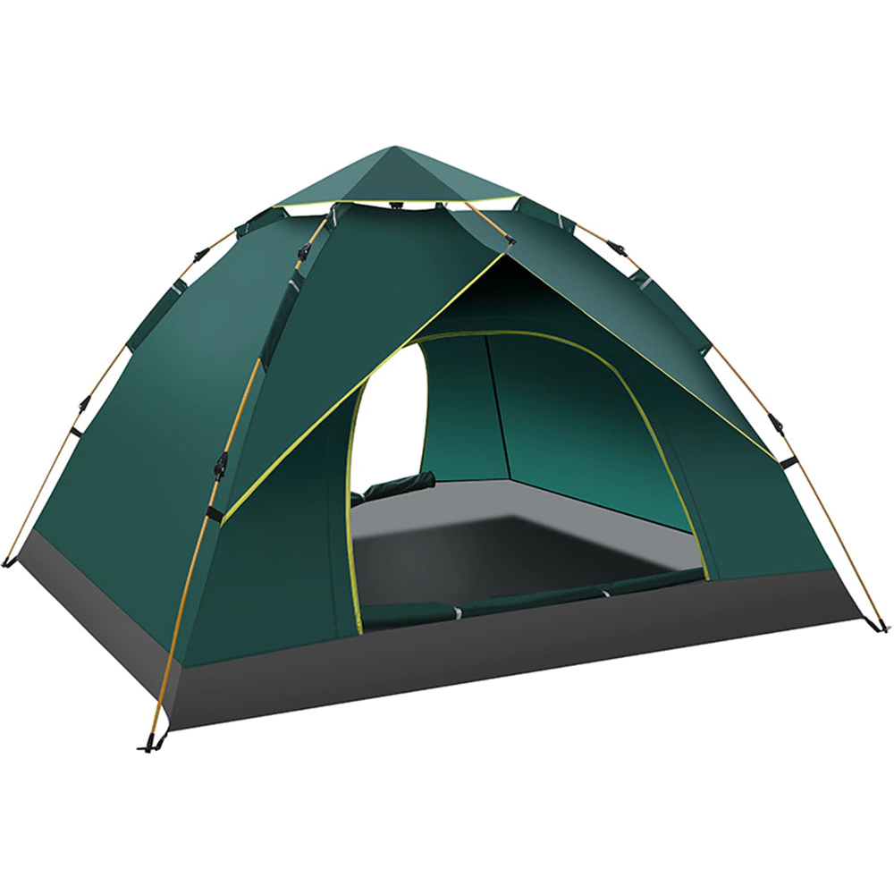 Cheap Goat Tents Outdoor camping tent 2 3 4 people fully automatic tent quick opening sunscreen beach tent light double door double window   